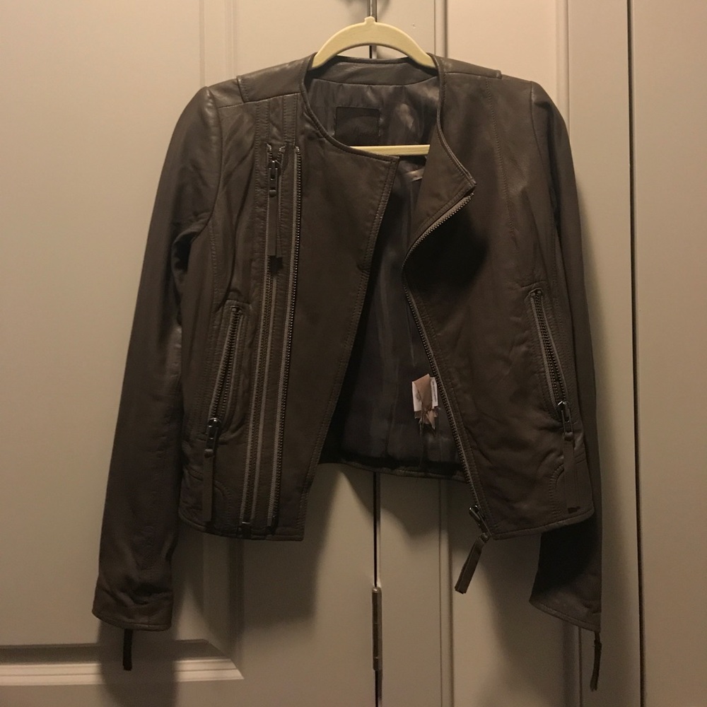 Joie Grey Leather Jacket