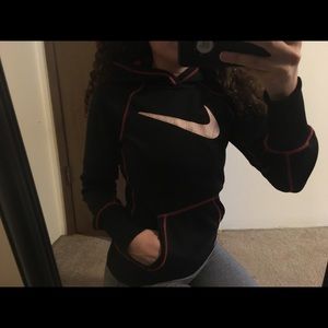 Black and Pink Nike Therma Fit Hoodie