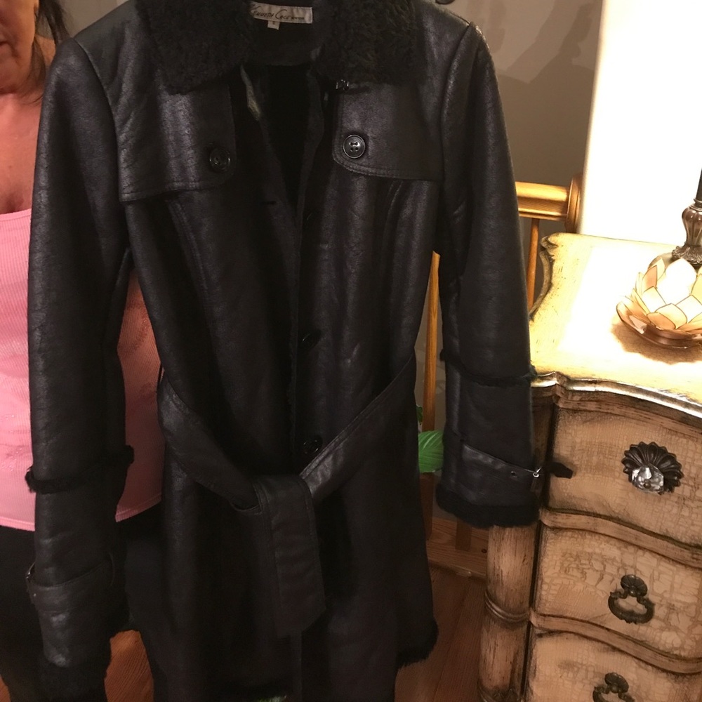 Black leather coat