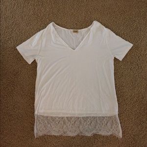 White Lace Piko Shirt