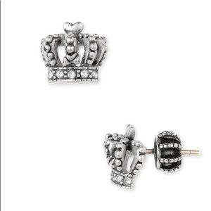 Juicy Couture Pavé Crystal Crown Stud Earrings