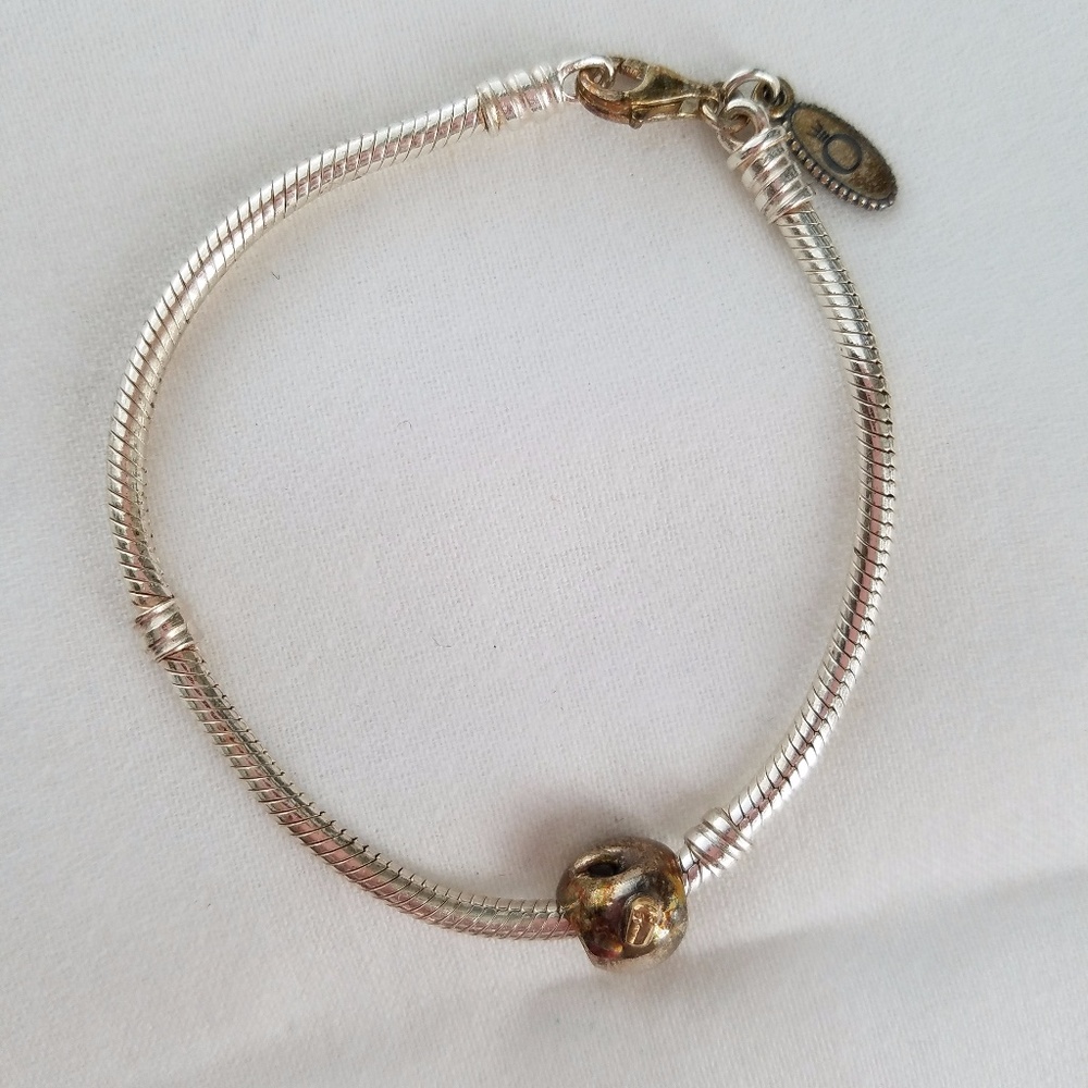 Pandora bracelet with apple charm