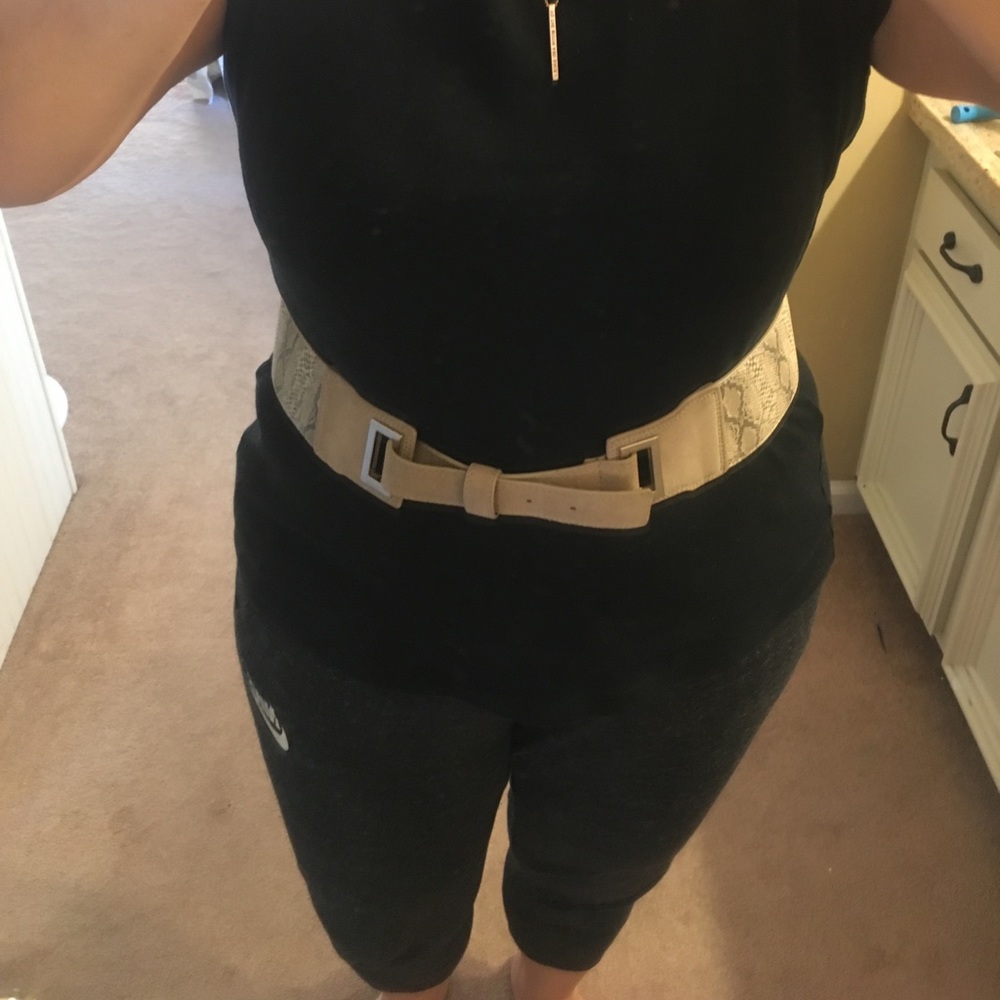 snake print leather belt
