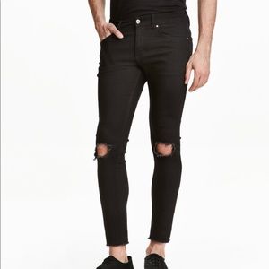 H&M men's super skinny fit black jeans