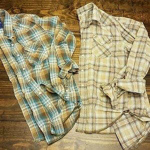 2 American Eagle Pearl Snap shirts