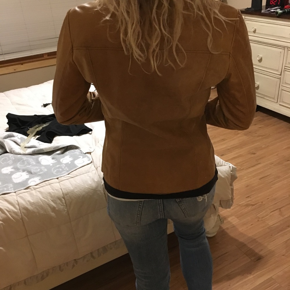 Tan leather jacket