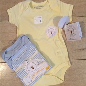 3-6 Month Bert's Bees Baby Organic Cotton Onesies