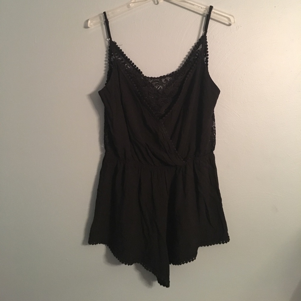 Black romper with lace