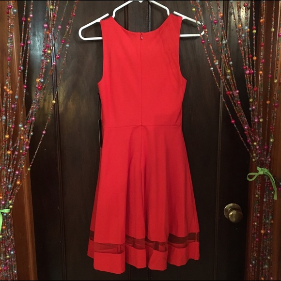 Peekaboo Mesh Fit n Flare Sunset Skater Dress XS - Picture 6 of 6