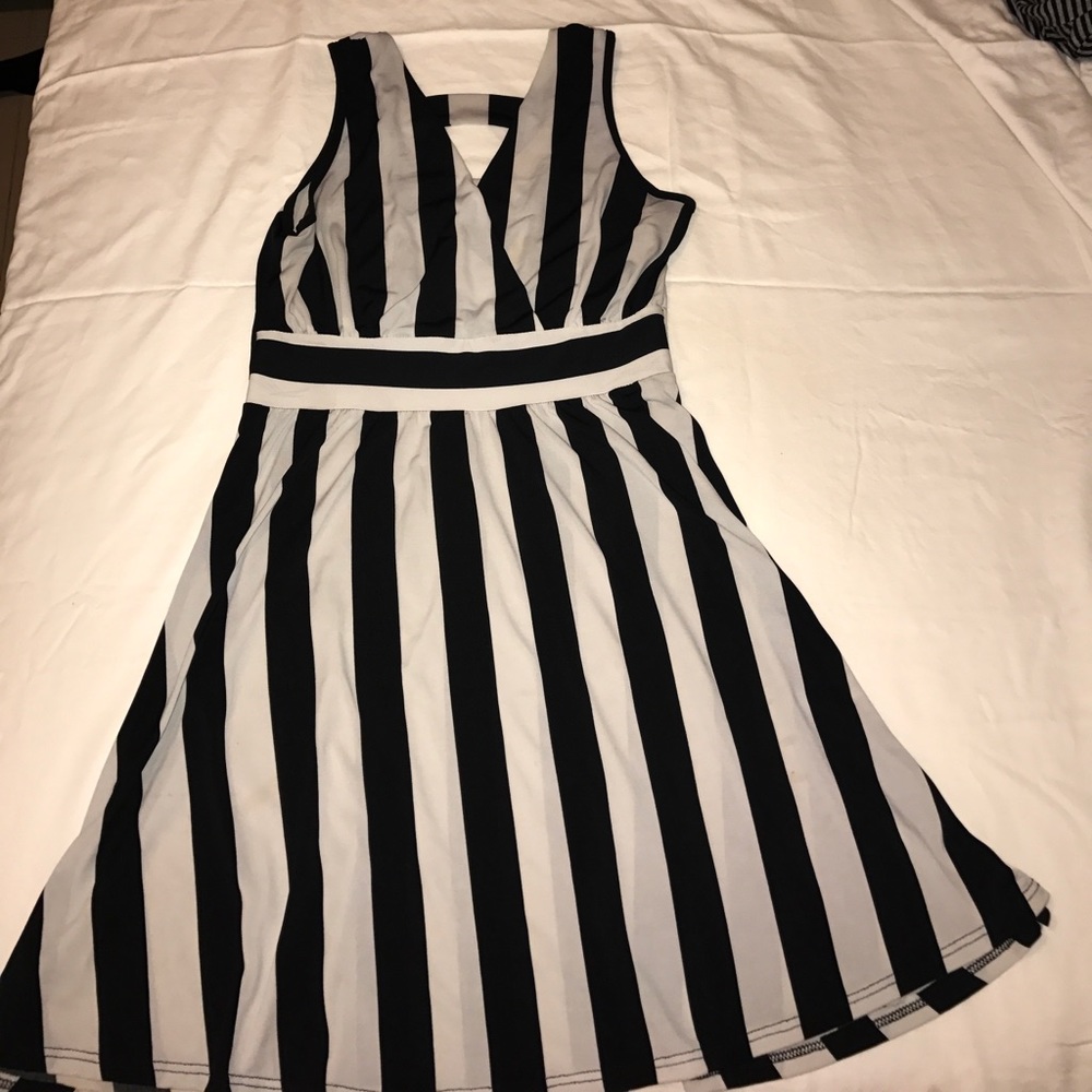 Stripped Black and White Dress