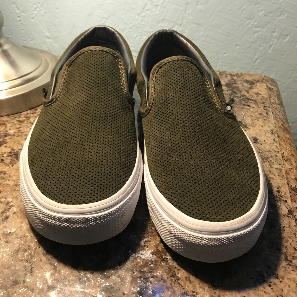 Brand new suede slip on vans