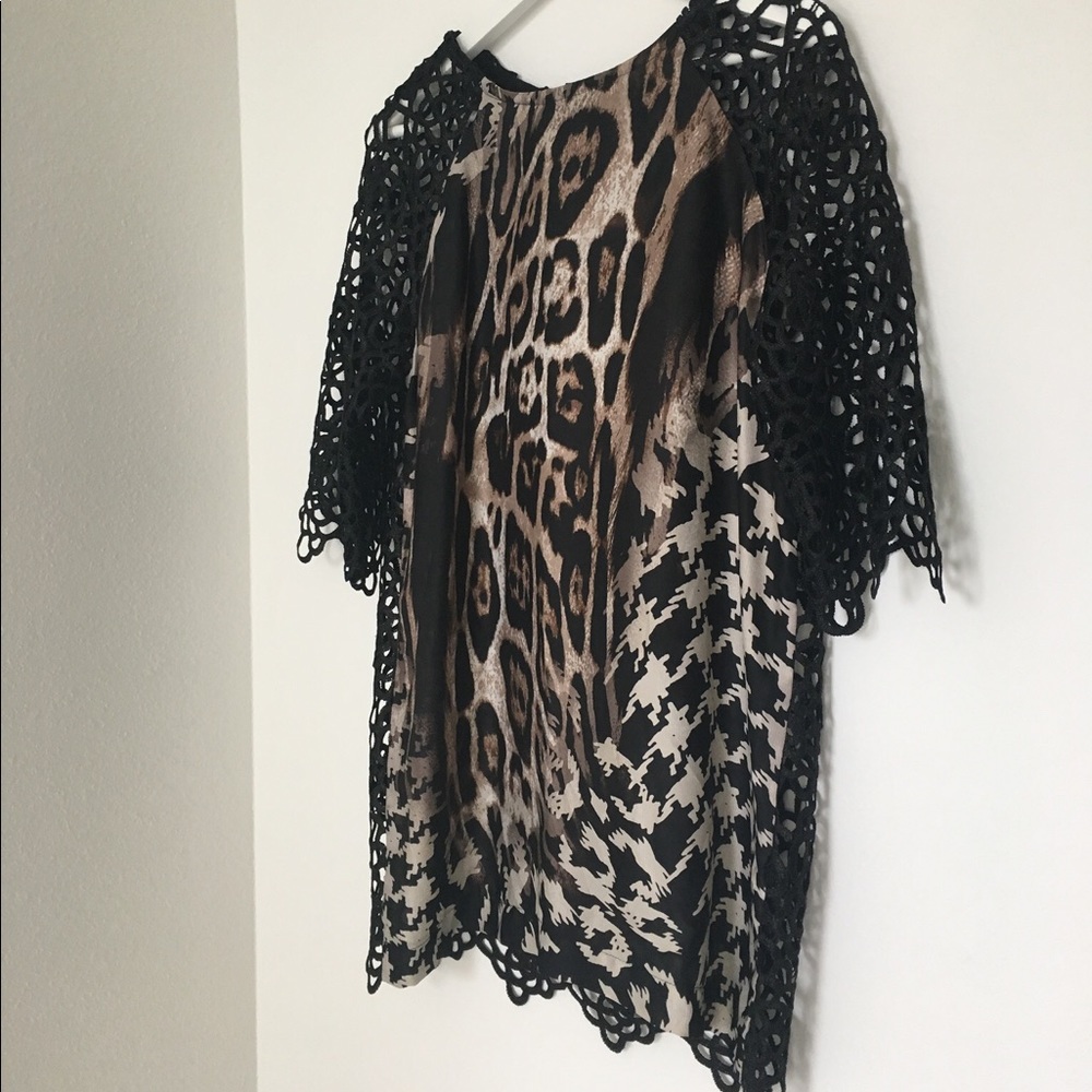 Jeff Gallano Animal Print Cut Out Dress