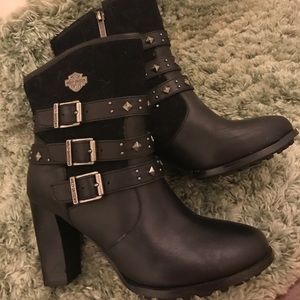 Harley Davison Women's Buckled Studded Boots