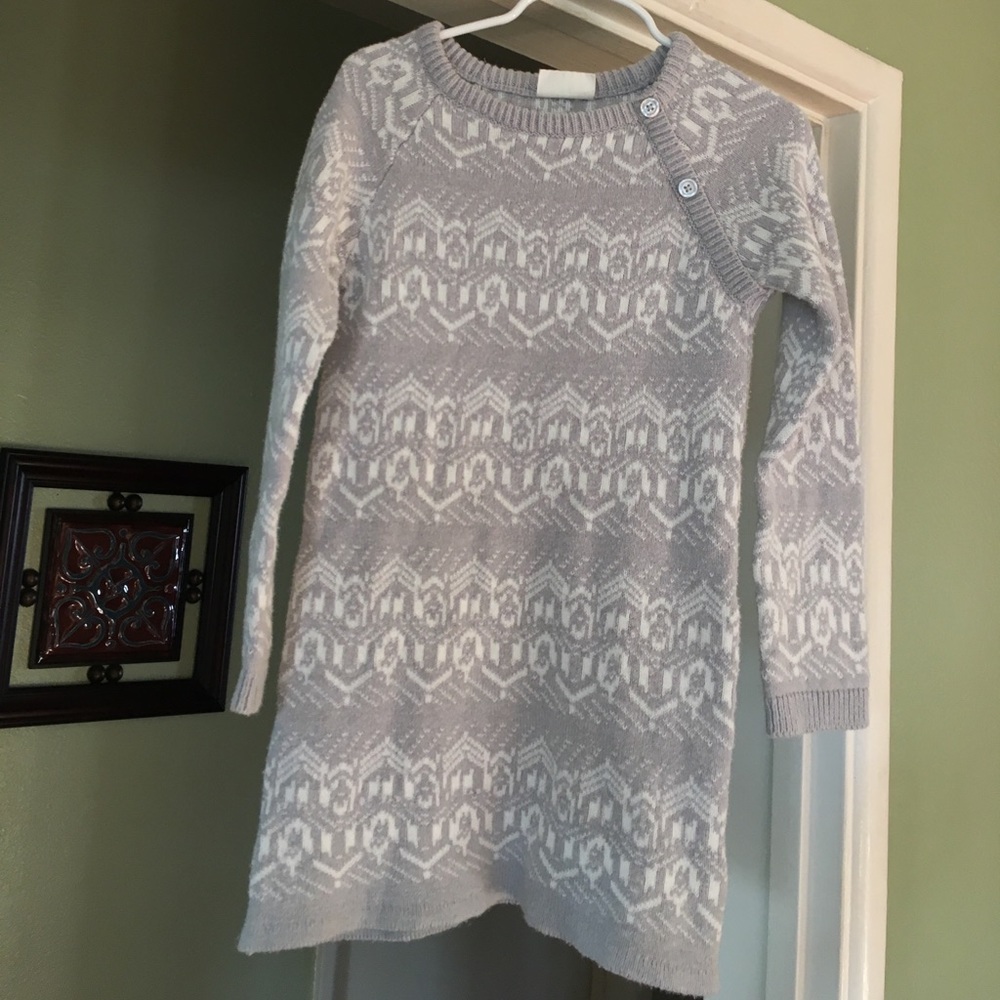 🛑SOLD🛑Gray and white sweater dress