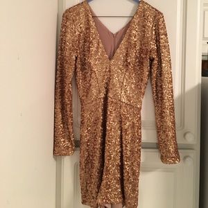 Gold Sequin Romper! Dress The Population