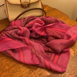 Lightweight pink floral scarf