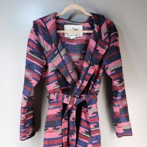 Anthropologie Tabitha Robe Cardigan in Pink/Blue