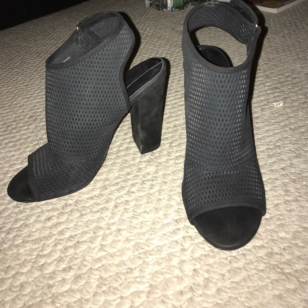 Black strap heels