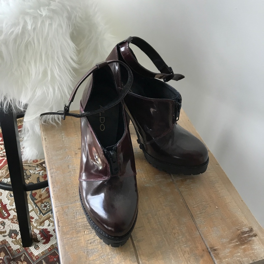 Aldo wine/burgundy booties