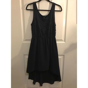 Navy Blue High-Low Dress