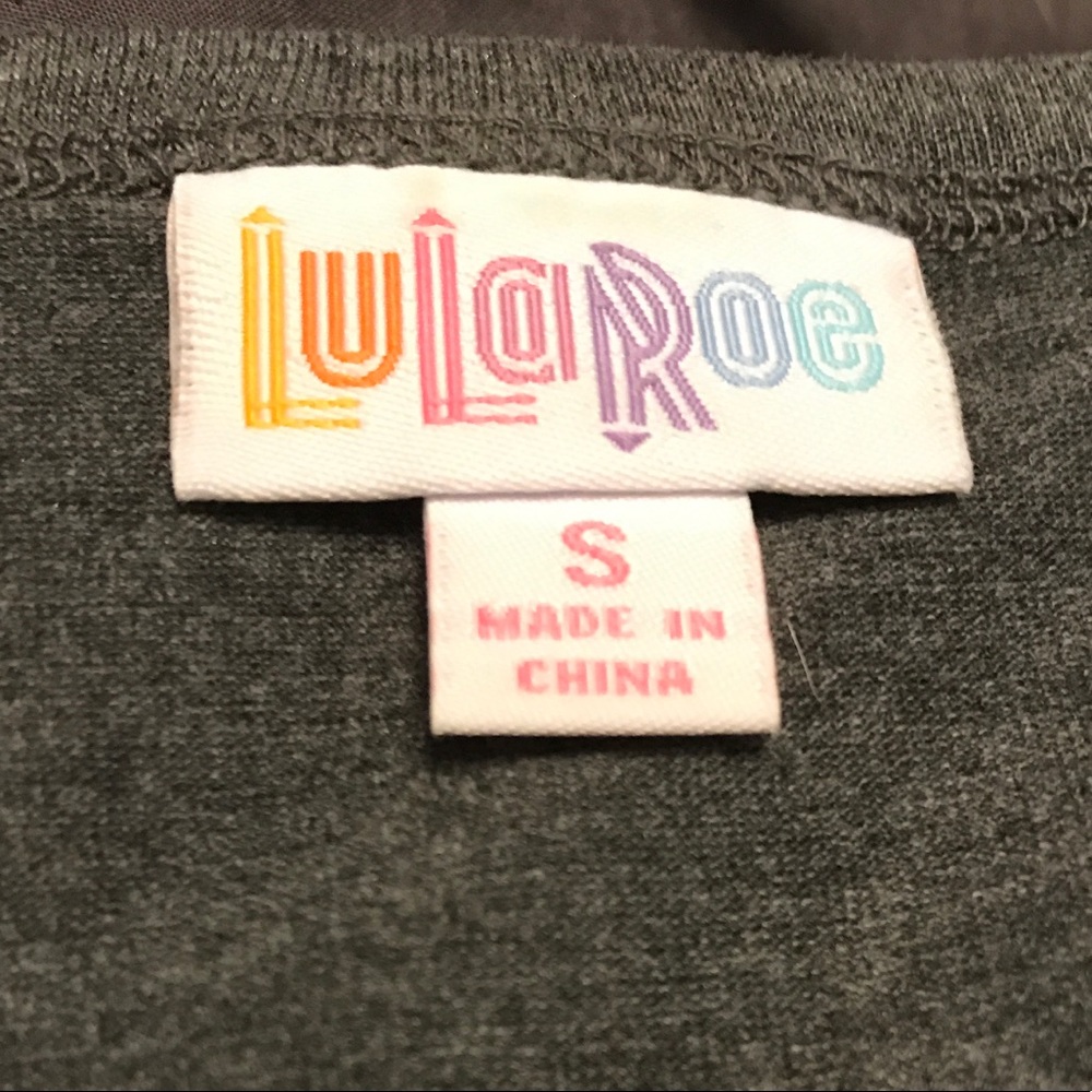Lularoe Julia in Grey w/Geometric Sleeves - Small - Picture 4 of 4