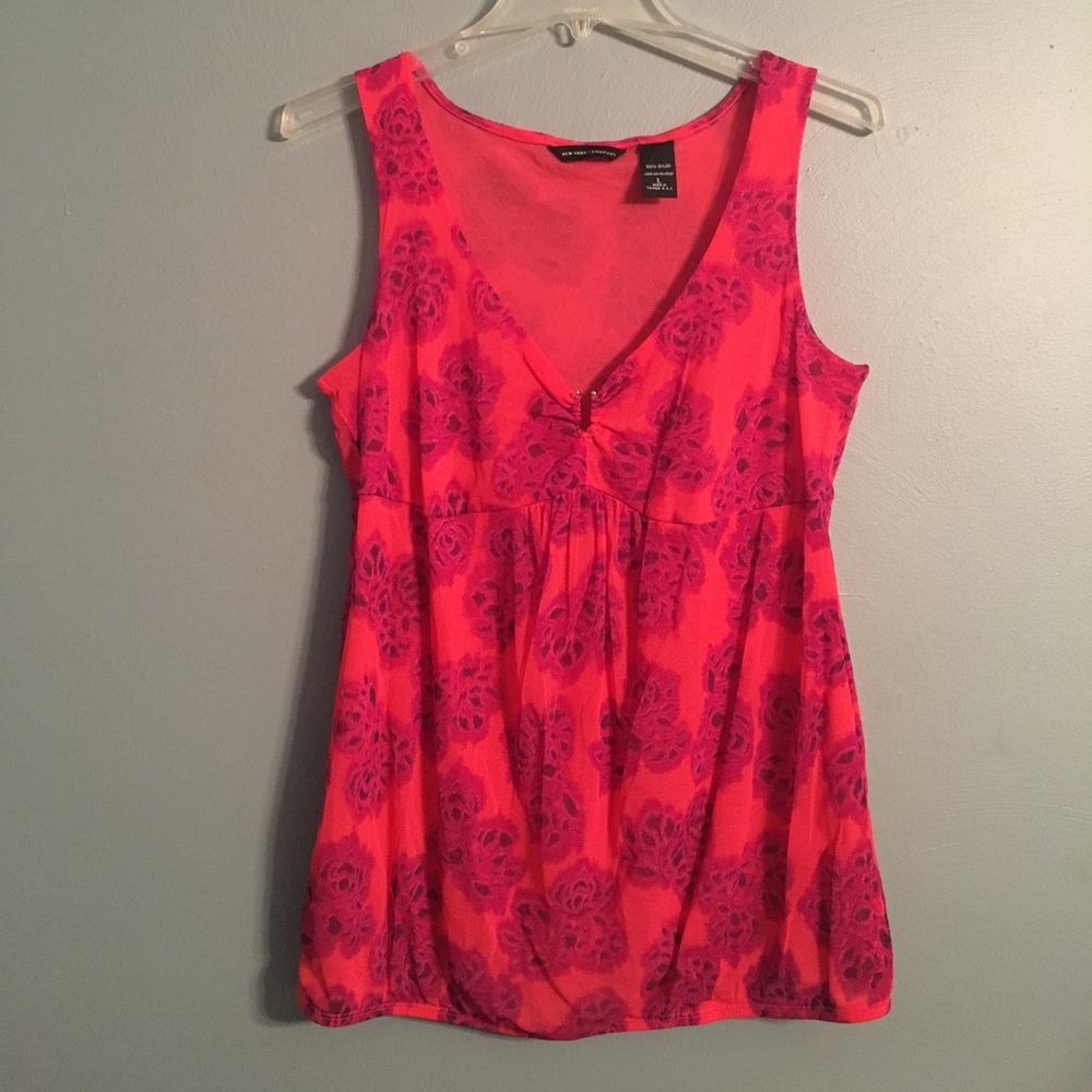 Orange and purple 100% nylon top