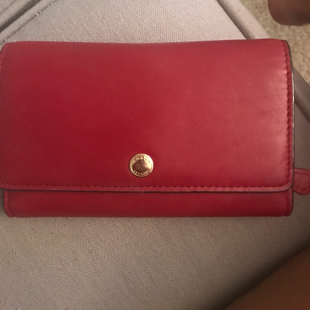 Red coach wallet
