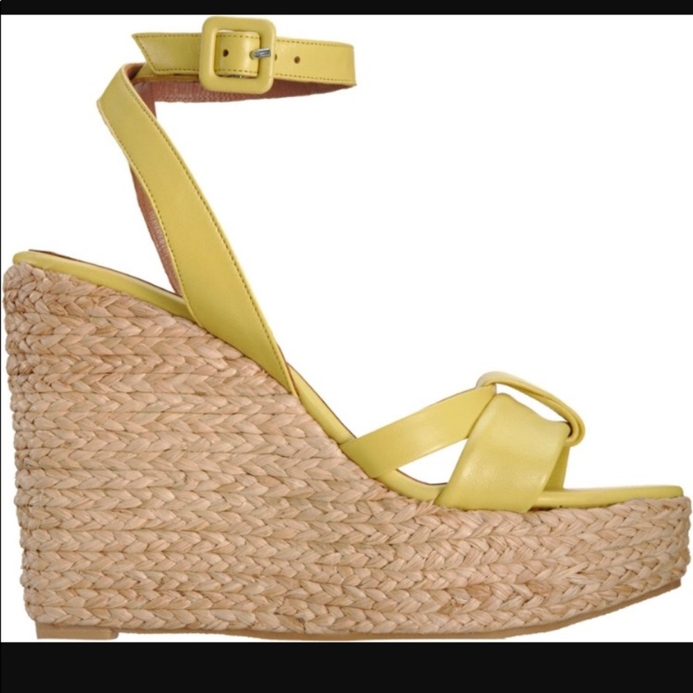 Robert Clergerie yellow platform wedge