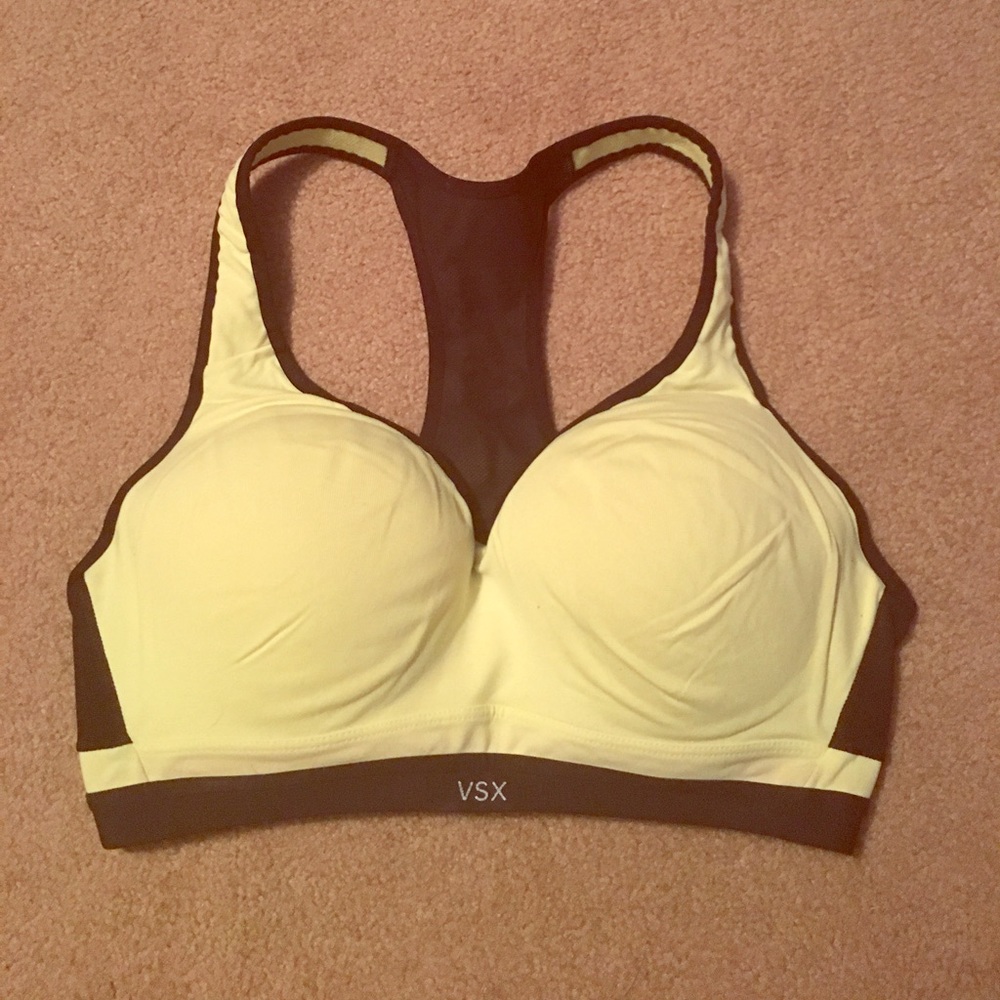 Victoria's Secret lime green and black sports bra