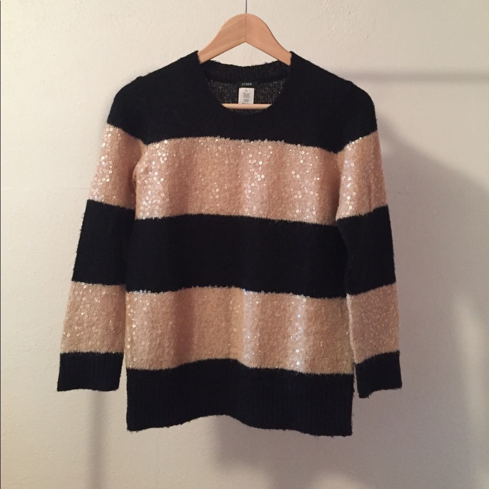 Sequin J.Crew mohair sweater