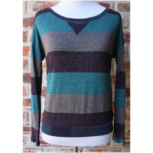 Splendid XS Metallic Striped Sweater Light Weight Splendid XS Metallic Striped Sweater Light Weight