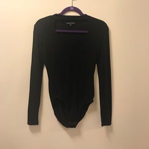 Kendall + Kylie Black Long sleeve body suit