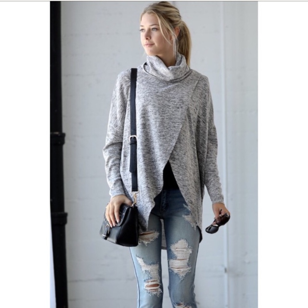 Turtleneck Layered Tunic Top
