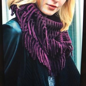 Plum Chenille Fringe Infinity Scarf