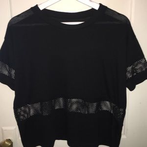 black mesh top