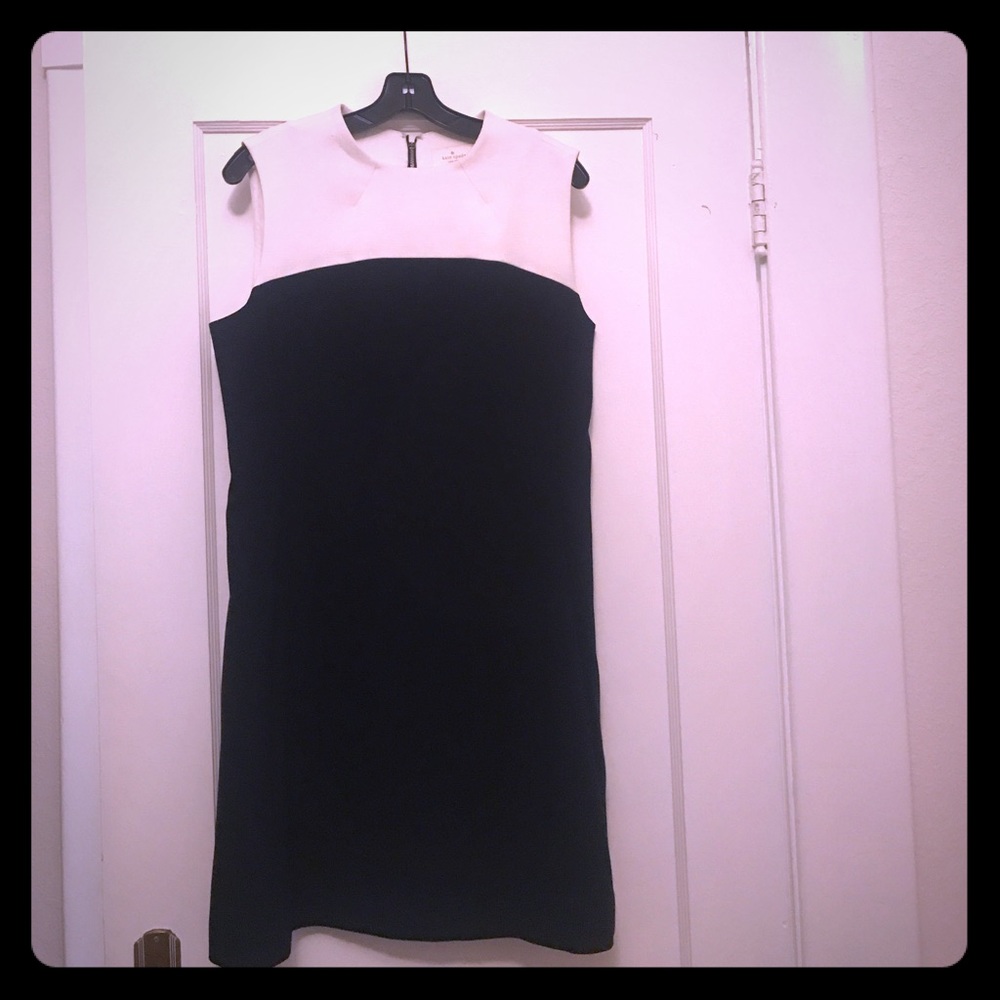 Kate spade navy and white block pattern dress
