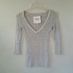A&F 'vintage' heathered grey sweater.