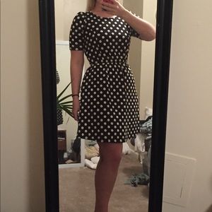 Black dress with white polka dots