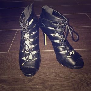 Black BCBG Lace Up Heels
