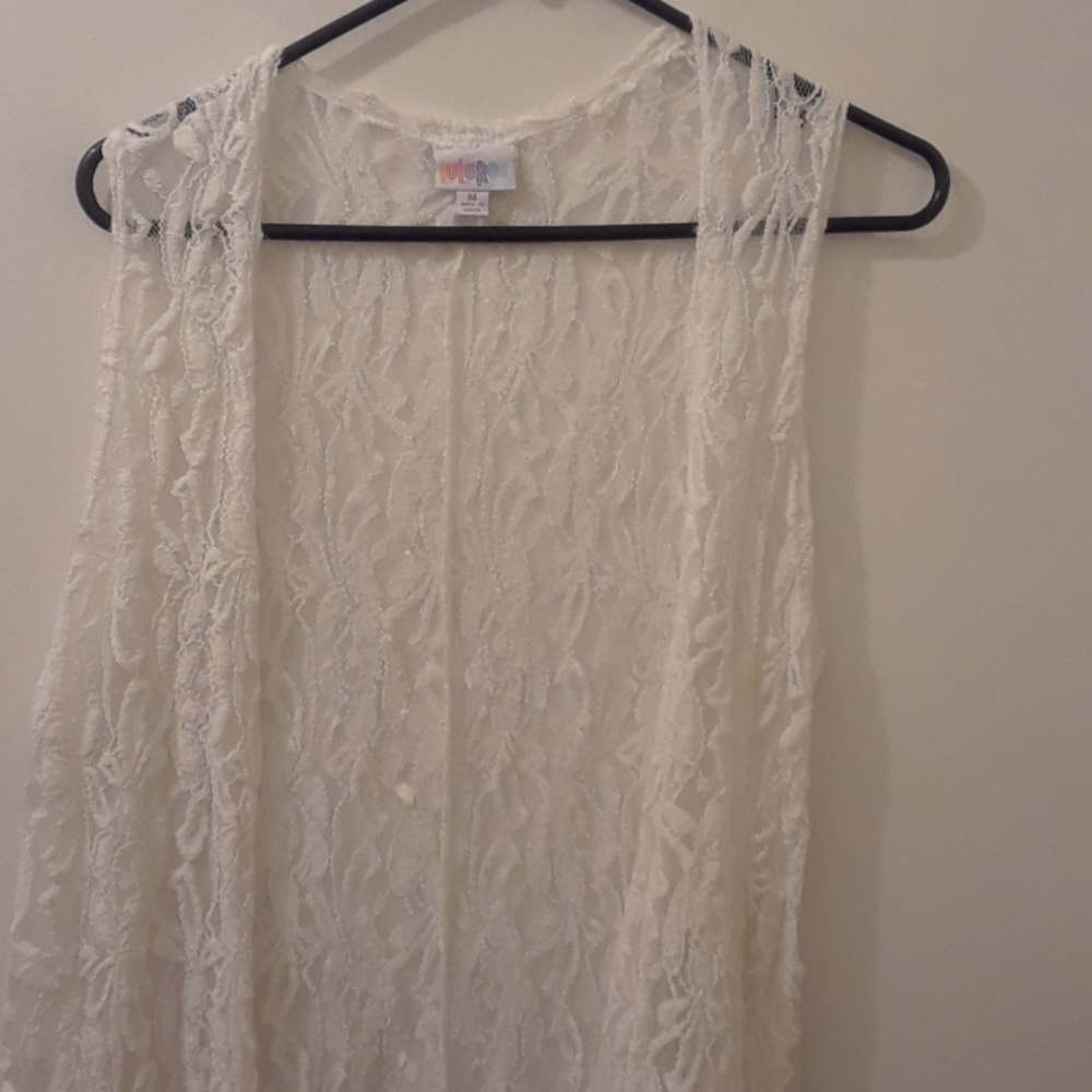 Lularoe white lace Med. Joy