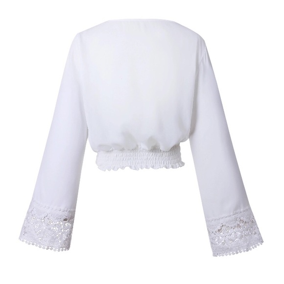 Boho Chic Crochet Bell Sleeve Top LAST ONE - Picture 6 of 7