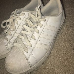Cute Trendy All White Adidas Superstars!