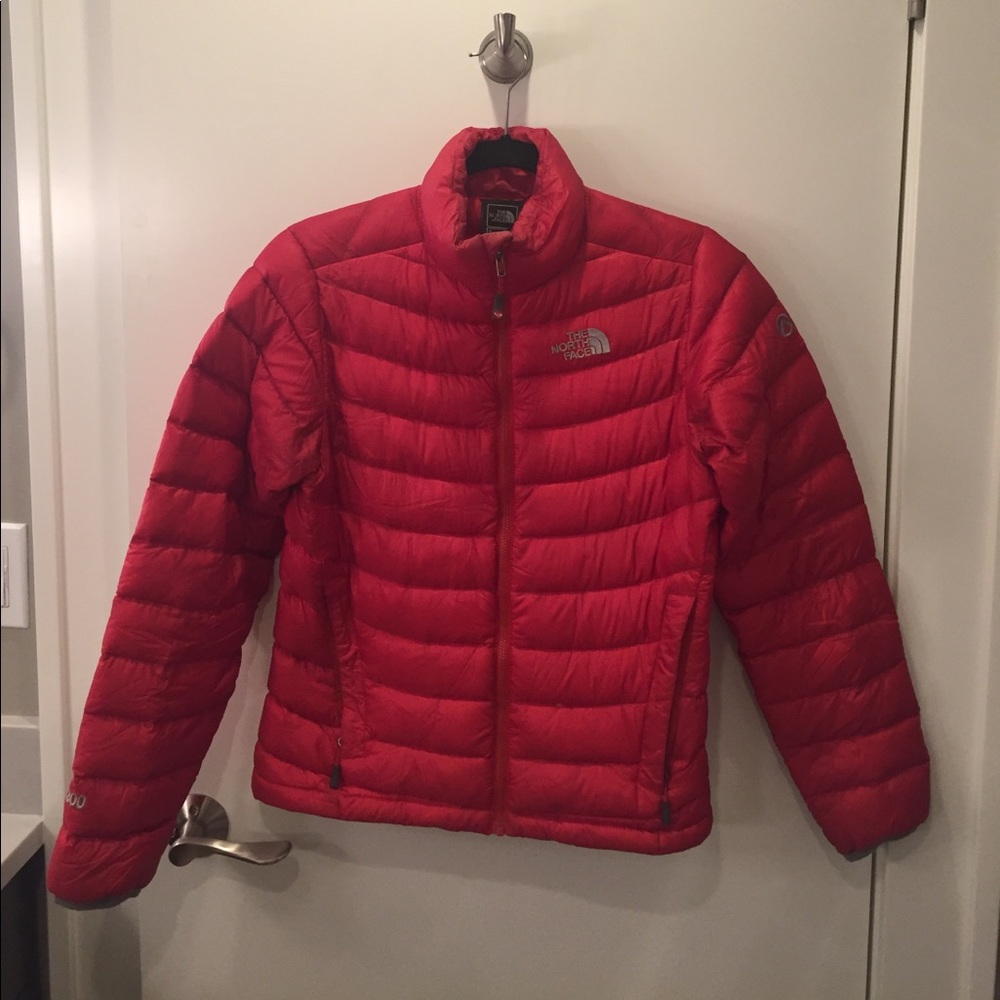 Red North Face Summit series 800 Fill Down Jacket