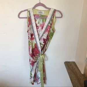 Nicole Miller silk crossover wrap tunic Nicole Miller silk crossover wrap tunic