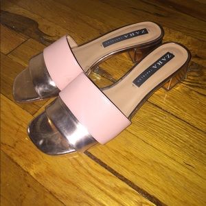 Zara pink and rose gold sandals