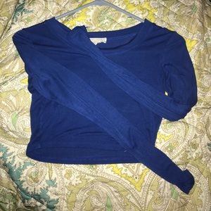Royal blue long sleeve crop top