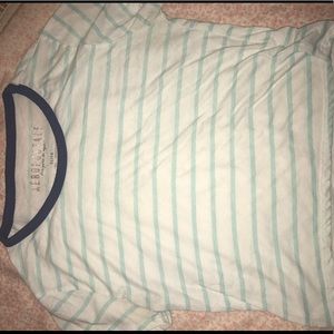 White and green stripped shirt