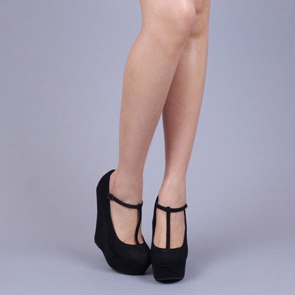 T-Strap Platform Wedge