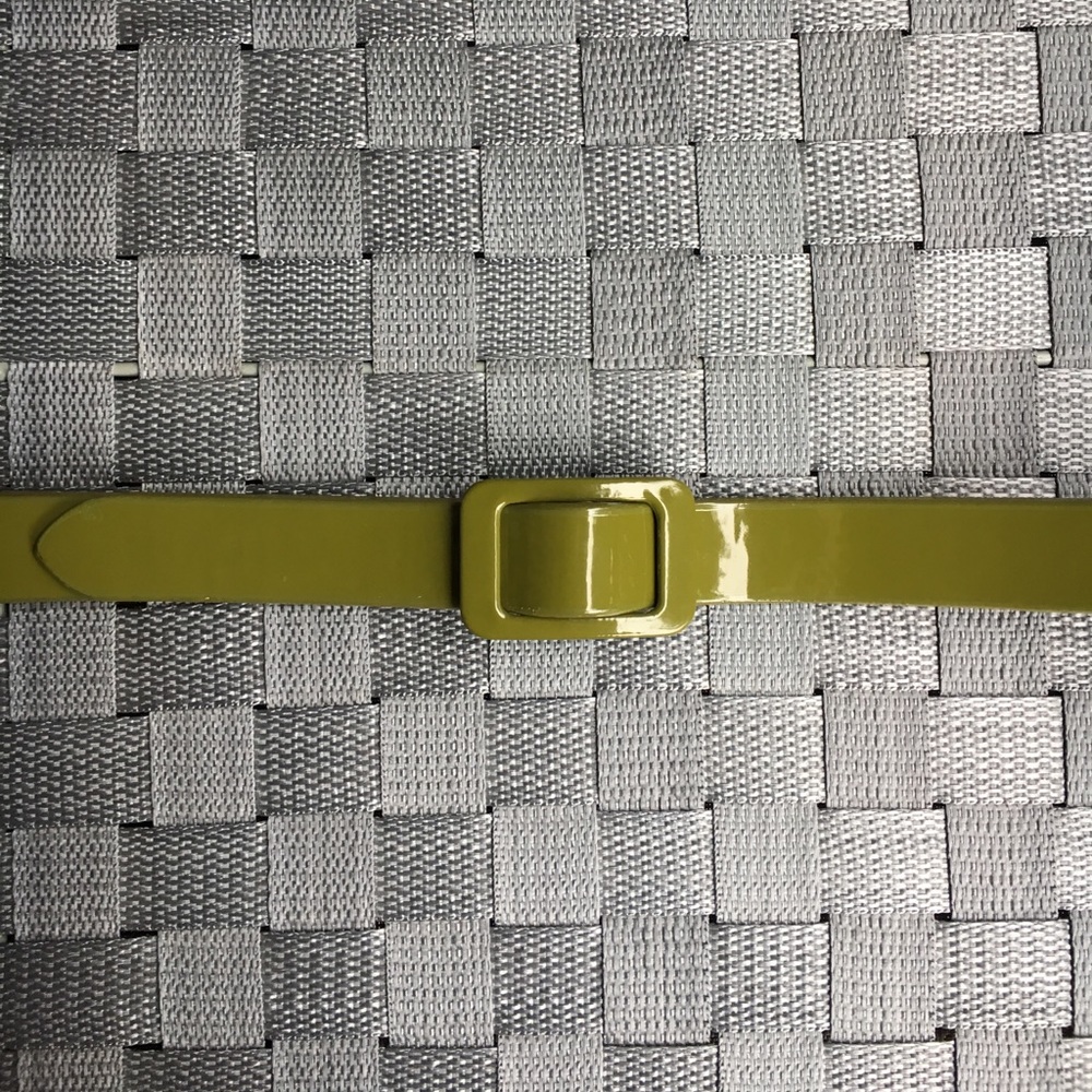 Patent leather belt - genuine leather