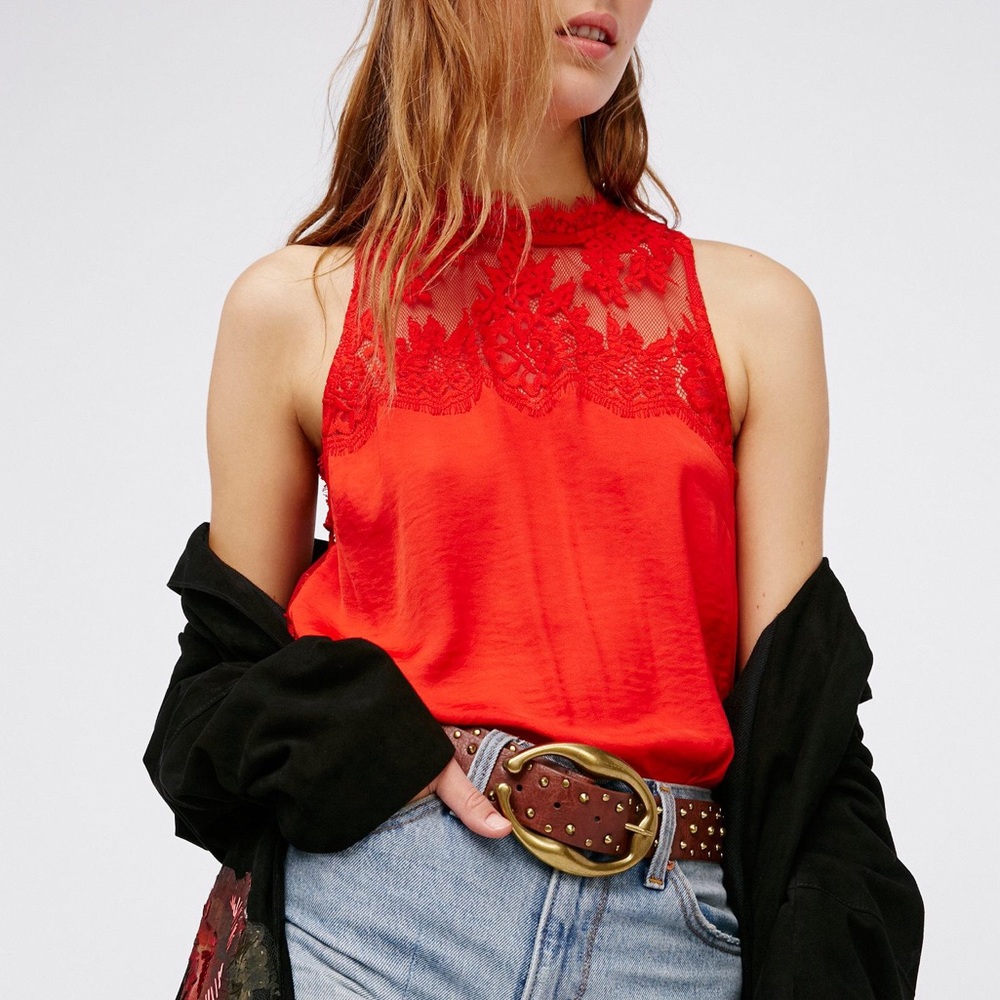 NWT [Free People] Tied To You Lace Top - XS